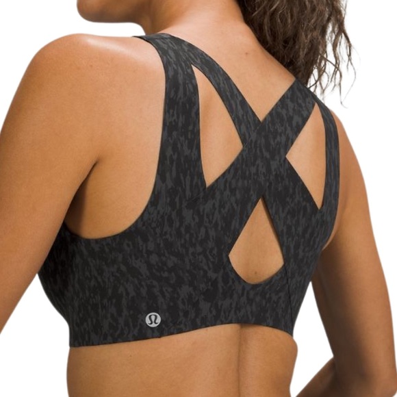 lululemon athletica Other - Lululemon Enlite Bra Zip Front High Support 34DD Leopard Camo Deep Coal Multi